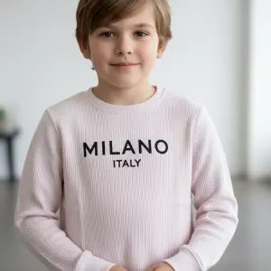 Pink ribbed sweatshirt crew neck  jumper