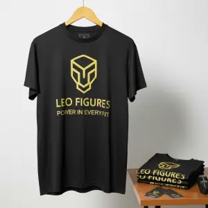 Leo Figures Signature Power Tee – Black & Gold Edition