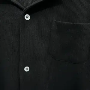 Thermal Waffle Knit Cuban Shirt